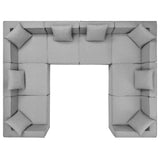 Heath 8-Piece Outdoor Patio Upholstered Sectional Sofa in Gray