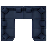 Heath 8-Piece Outdoor Patio Upholstered Sectional Sofa in Navy
