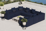 Heath 8-Piece Outdoor Patio Upholstered Sectional Sofa in Navy