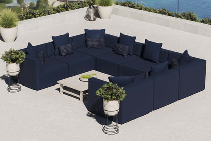 Saybrook 8-Piece Outdoor Patio Upholstered Sectional Sofa by Furniture For America