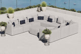 Heath 10-Piece Outdoor Patio Upholstered Sectional Sofa in Gray