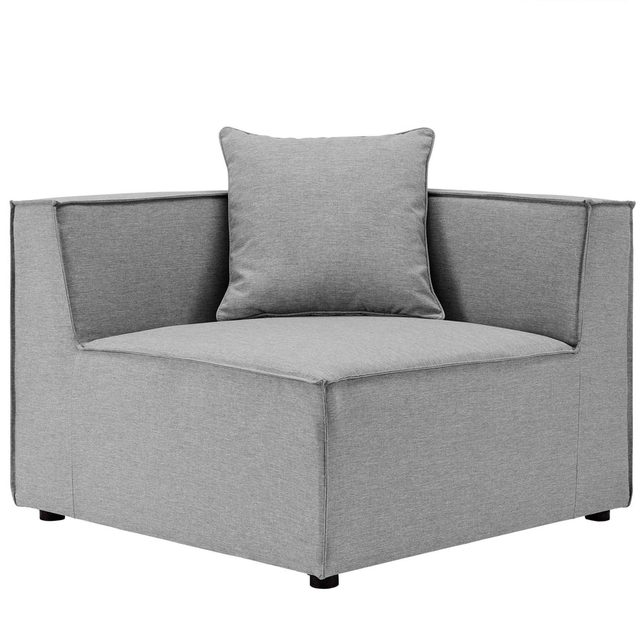 Heath 10-Piece Outdoor Patio Upholstered Sectional Sofa in Gray