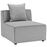 Heath 10-Piece Outdoor Patio Upholstered Sectional Sofa in Gray