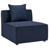 Heath 10-Piece Outdoor Patio Upholstered Sectional Sofa in Navy