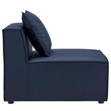 Heath 10-Piece Outdoor Patio Upholstered Sectional Sofa in Navy