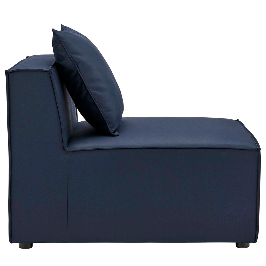 Heath 10-Piece Outdoor Patio Upholstered Sectional Sofa in Navy