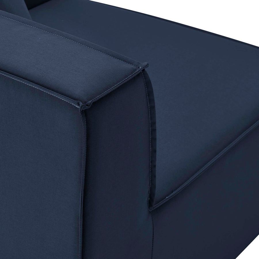 Heath 10-Piece Outdoor Patio Upholstered Sectional Sofa in Navy