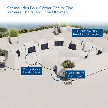 Saybrook 10-Piece Outdoor Patio Upholstered Sectional Sofa by Furniture For America