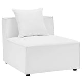 Heath 10-Piece Outdoor Patio Upholstered Sectional Sofa in White