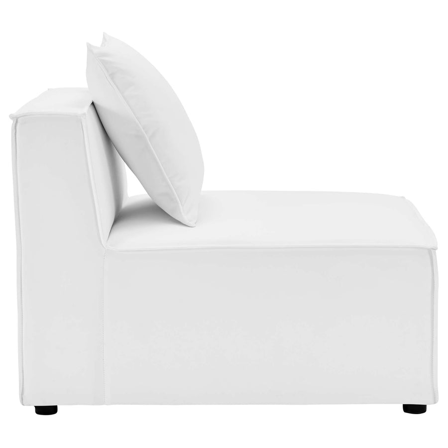 Heath 10-Piece Outdoor Patio Upholstered Sectional Sofa in White