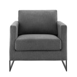 Elowen Upholstered Fabric Accent Chair in Black Charcoal