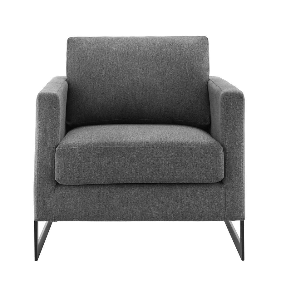 Elowen Upholstered Fabric Accent Chair in Black Charcoal