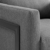 Elowen Upholstered Fabric Accent Chair in Black Charcoal
