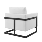 Elowen Upholstered Fabric Accent Chair in Black White