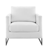 Elowen Upholstered Fabric Accent Chair in Black White