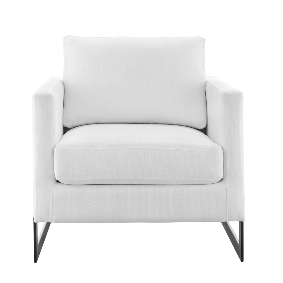 Elowen Upholstered Fabric Accent Chair in Black White