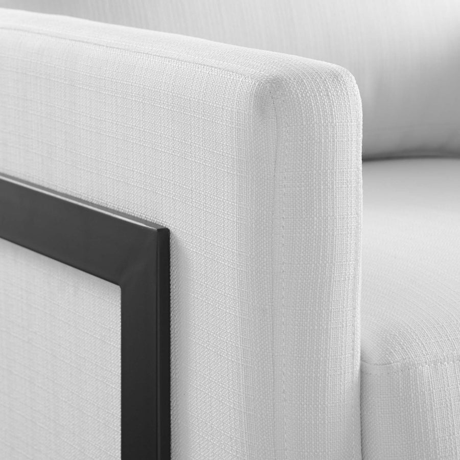 Elowen Upholstered Fabric Accent Chair in Black White