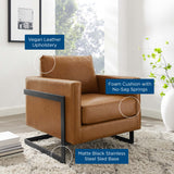 Elowen Vegan Leather Accent Chair in Black Tan
