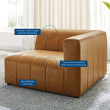 Reef Vegan Leather Right-Arm Chair in Tan