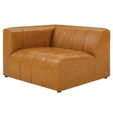 Reef Vegan Leather Left-Arm Chair in Tan