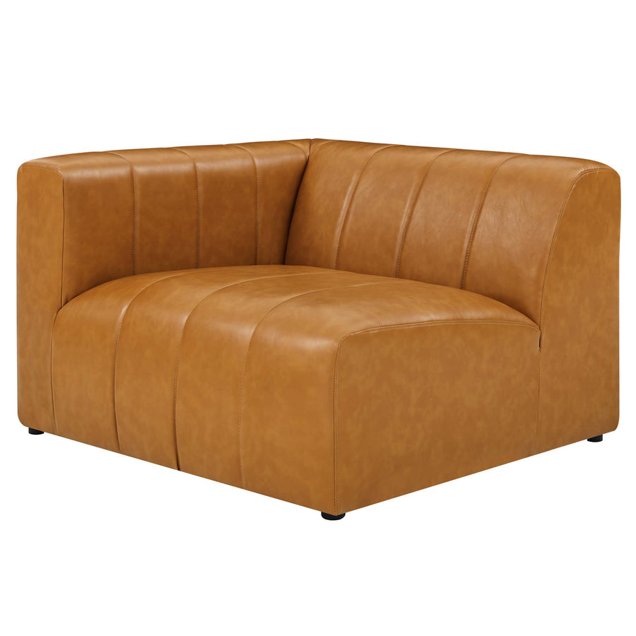 Reef Vegan Leather Left-Arm Chair in Tan