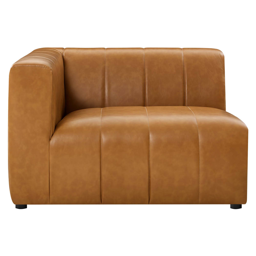 Reef Vegan Leather Left-Arm Chair in Tan