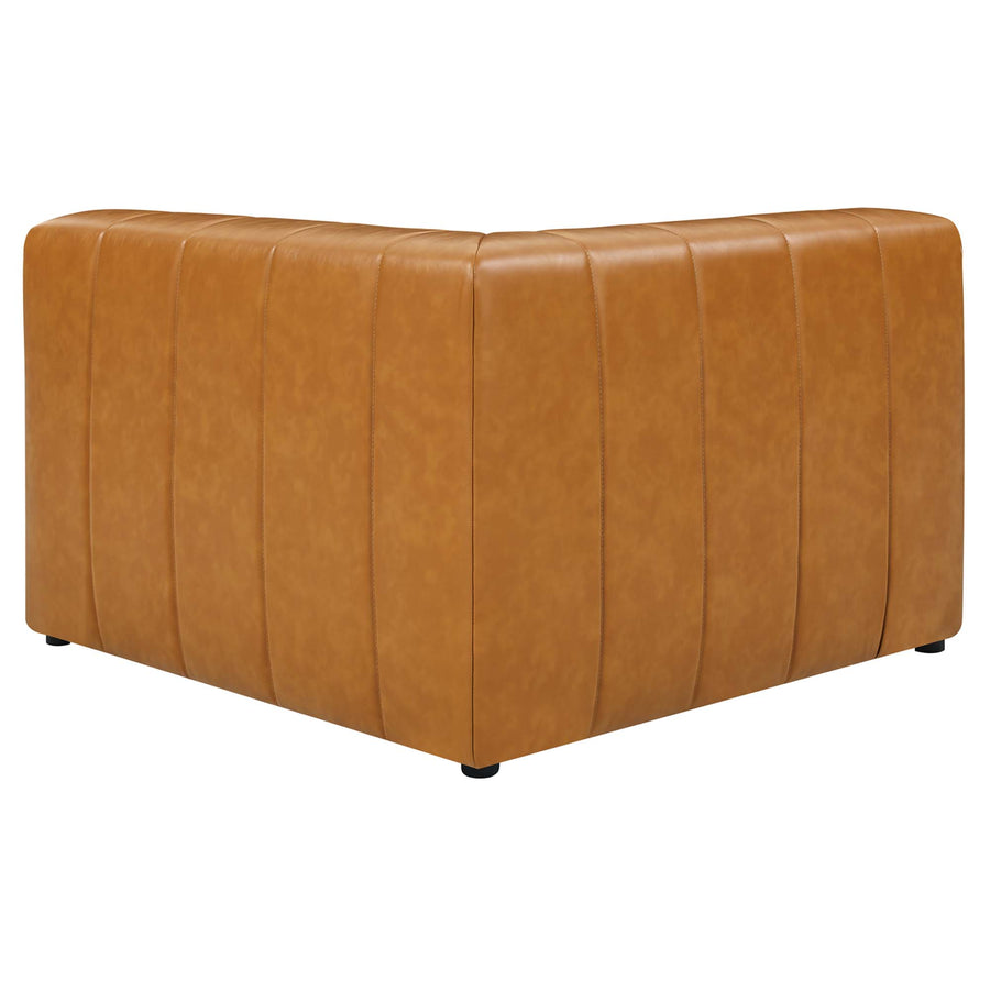 Reef Vegan Leather Left-Arm Chair in Tan