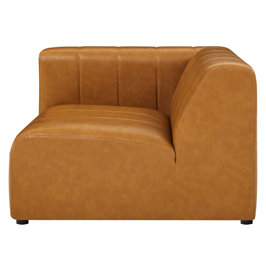 Reef Vegan Leather Left-Arm Chair in Tan