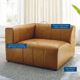 Reef Vegan Leather Left-Arm Chair in Tan