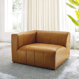 Reef Vegan Leather Left-Arm Chair in Tan