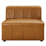 Reef Vegan Leather Armless Chair in Tan