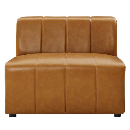 Bartlett Vegan Leather Armless Chair in Tan