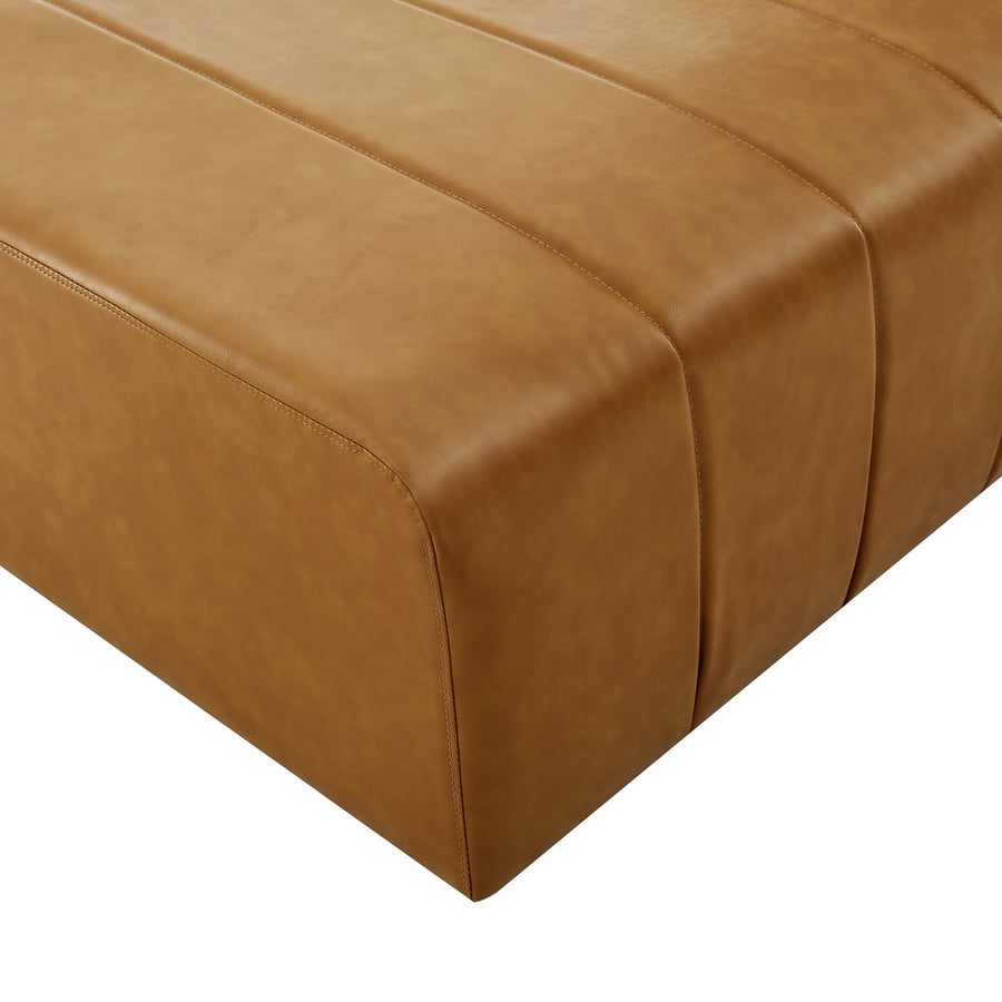 Reef Vegan Leather Armless Chair in Tan