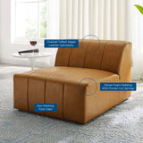 Reef Vegan Leather Armless Chair in Tan
