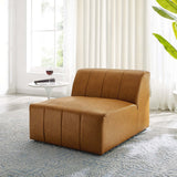 Reef Vegan Leather Armless Chair in Tan