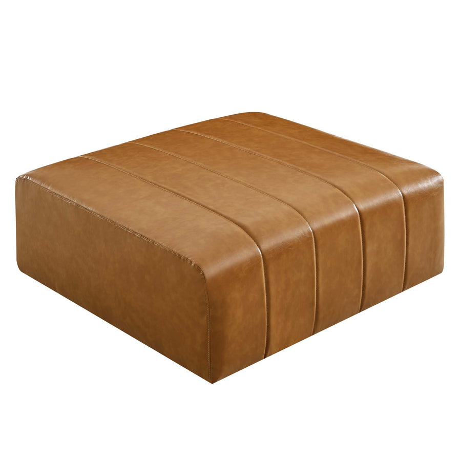 Reef Vegan Leather Ottoman in Tan