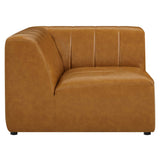 Reef Vegan Leather Corner Chair in Tan