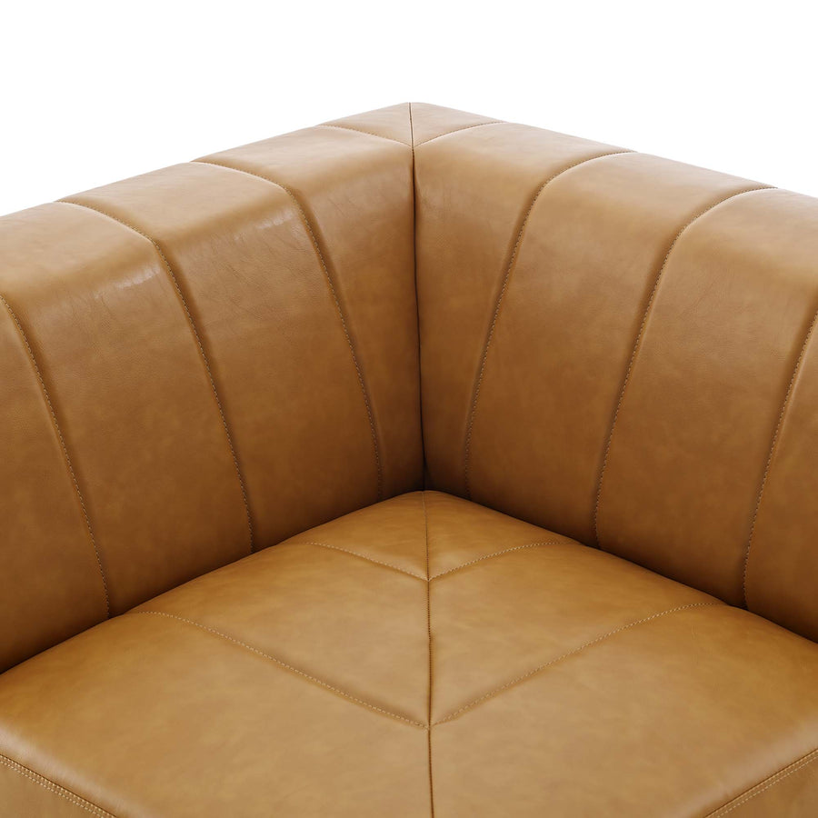 Reef Vegan Leather Corner Chair in Tan