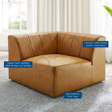 Reef Vegan Leather Corner Chair in Tan