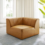Reef Vegan Leather Corner Chair in Tan