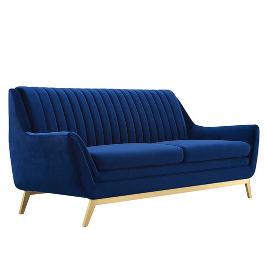 Winsome Channel Tufted Performance Velvet Sofa by Furniture for America