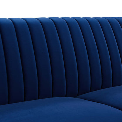 Winsome Channel Tufted Performance Velvet Sofa by Furniture for America