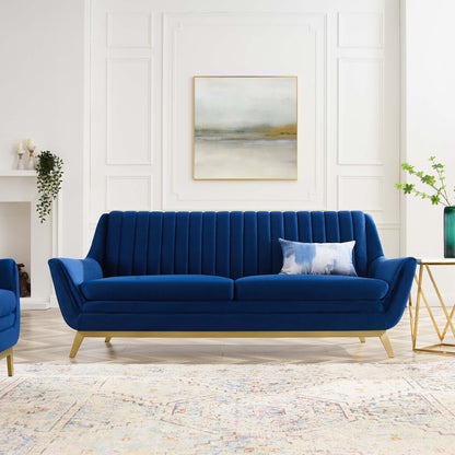 Winsome Channel Tufted Performance Velvet Sofa by Furniture for America