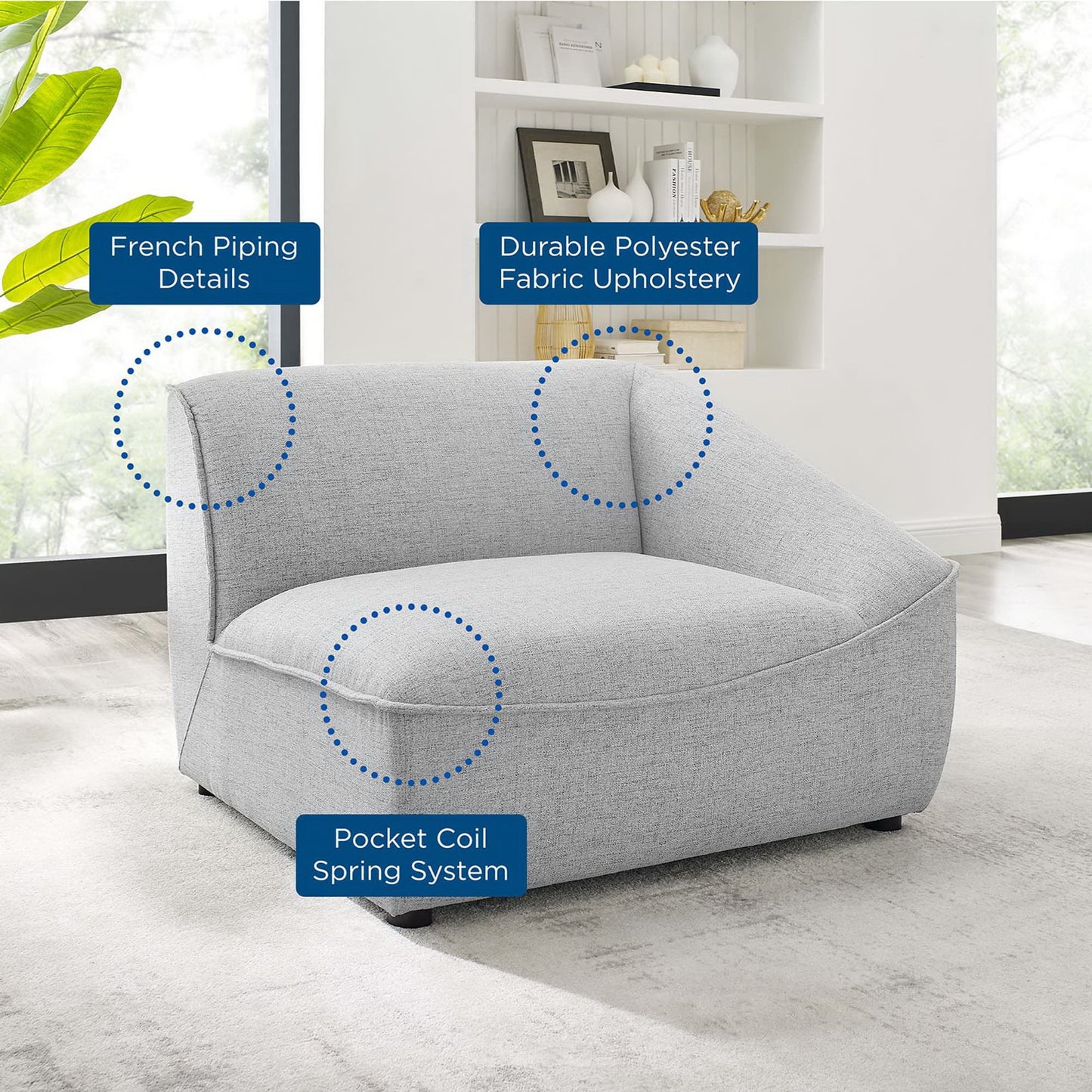 Comprise Right-Arm Sectional Sofa Chair by Furniture for America