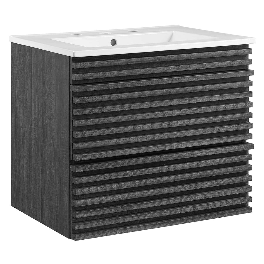 Vera 24" Wall-Mount Bathroom Vanity in Charcoal White