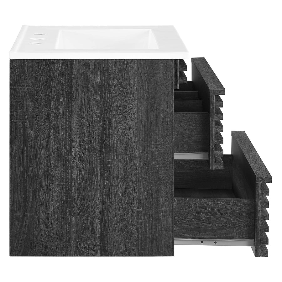 Vera 24" Wall-Mount Bathroom Vanity in Charcoal White