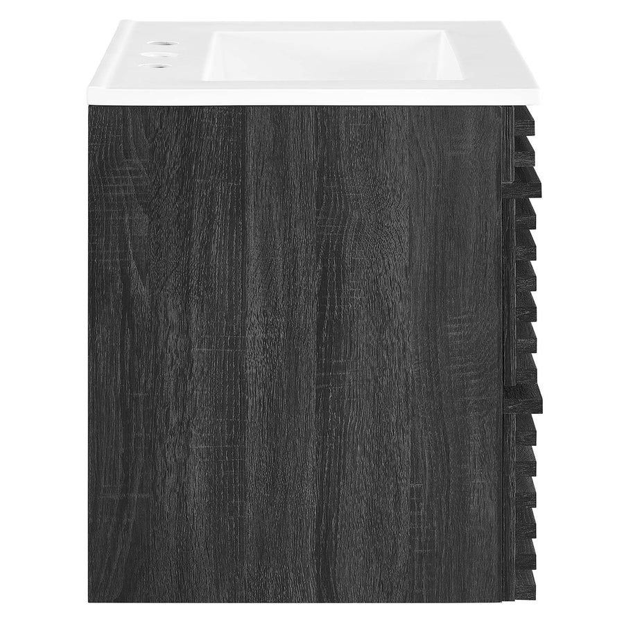 Vera 24" Wall-Mount Bathroom Vanity in Charcoal White