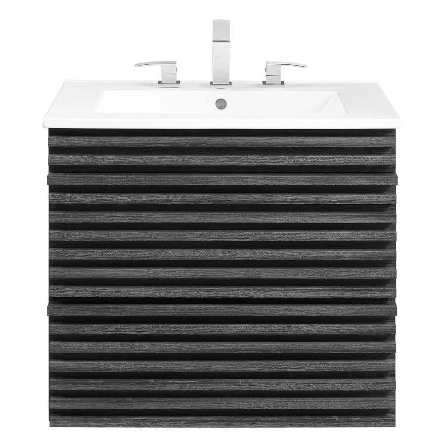 Vera 24" Wall-Mount Bathroom Vanity in Charcoal White