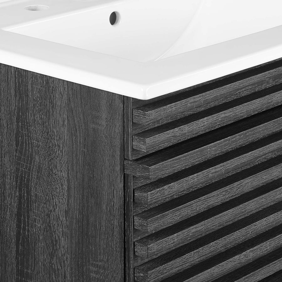 Vera 24" Wall-Mount Bathroom Vanity in Charcoal White