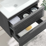 Vera 24" Wall-Mount Bathroom Vanity in Charcoal White